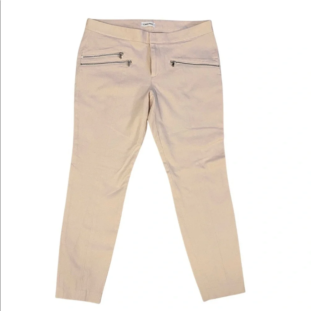 CALVIN Klein pale pink capris with zipper details size 10 - Picture 1 of 3